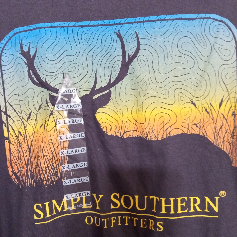 NWT Men's Gray Simply Southern Long Sleeve Shirt - Picture 6 of 6